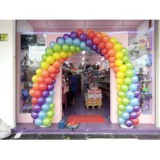 Rainbow 5 color twisted balloon arch